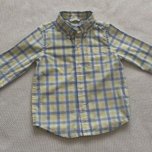 Janie and Jack Yellow and Blue Plaid Shirt